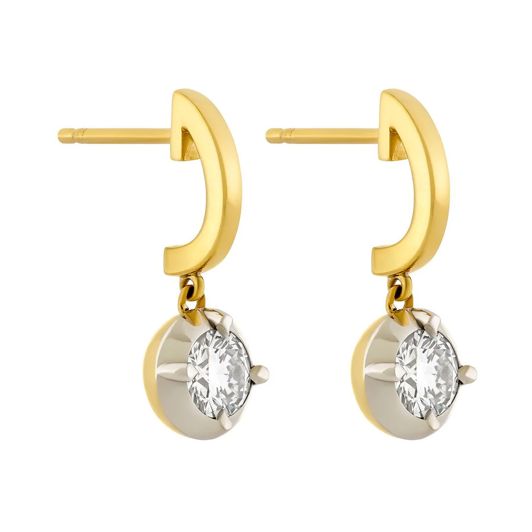 Day Diamonds 18ct Yellow Gold Diamond Drop Earrings - Image 3