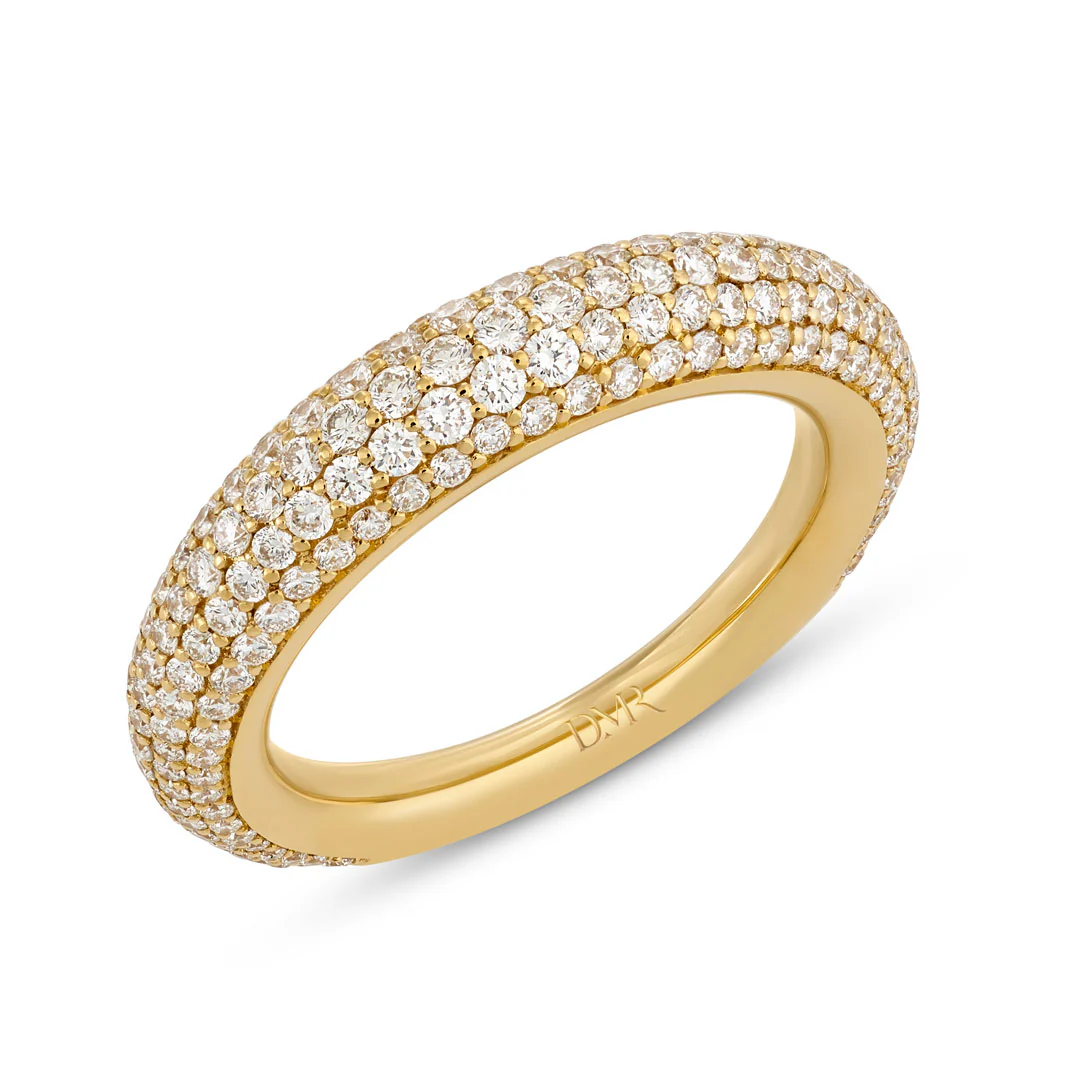 18ct Yellow Gold Domed Diamond Dress Ring - Image 3