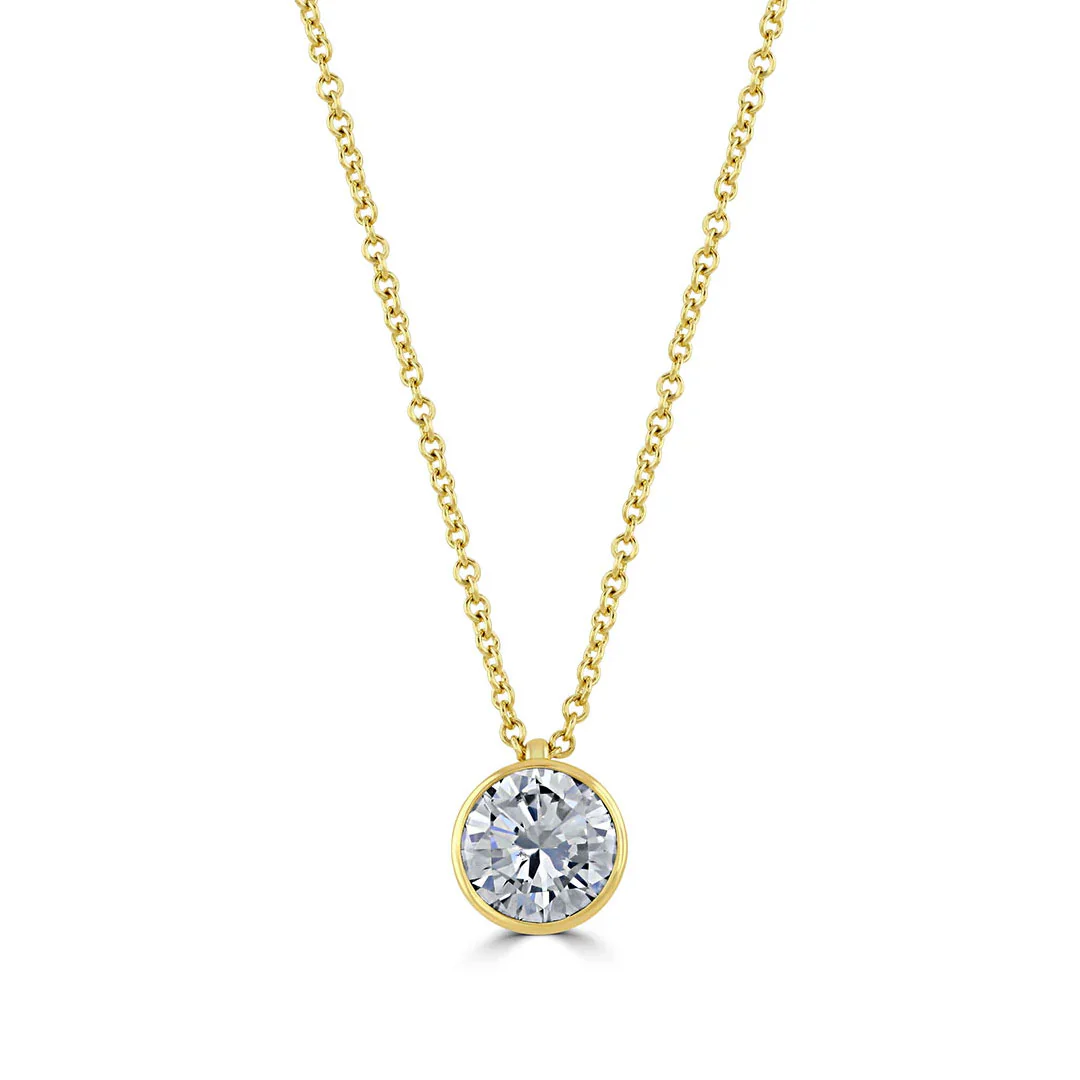 18ct Yellow Gold Round Brilliant Cut Diamond Pendant