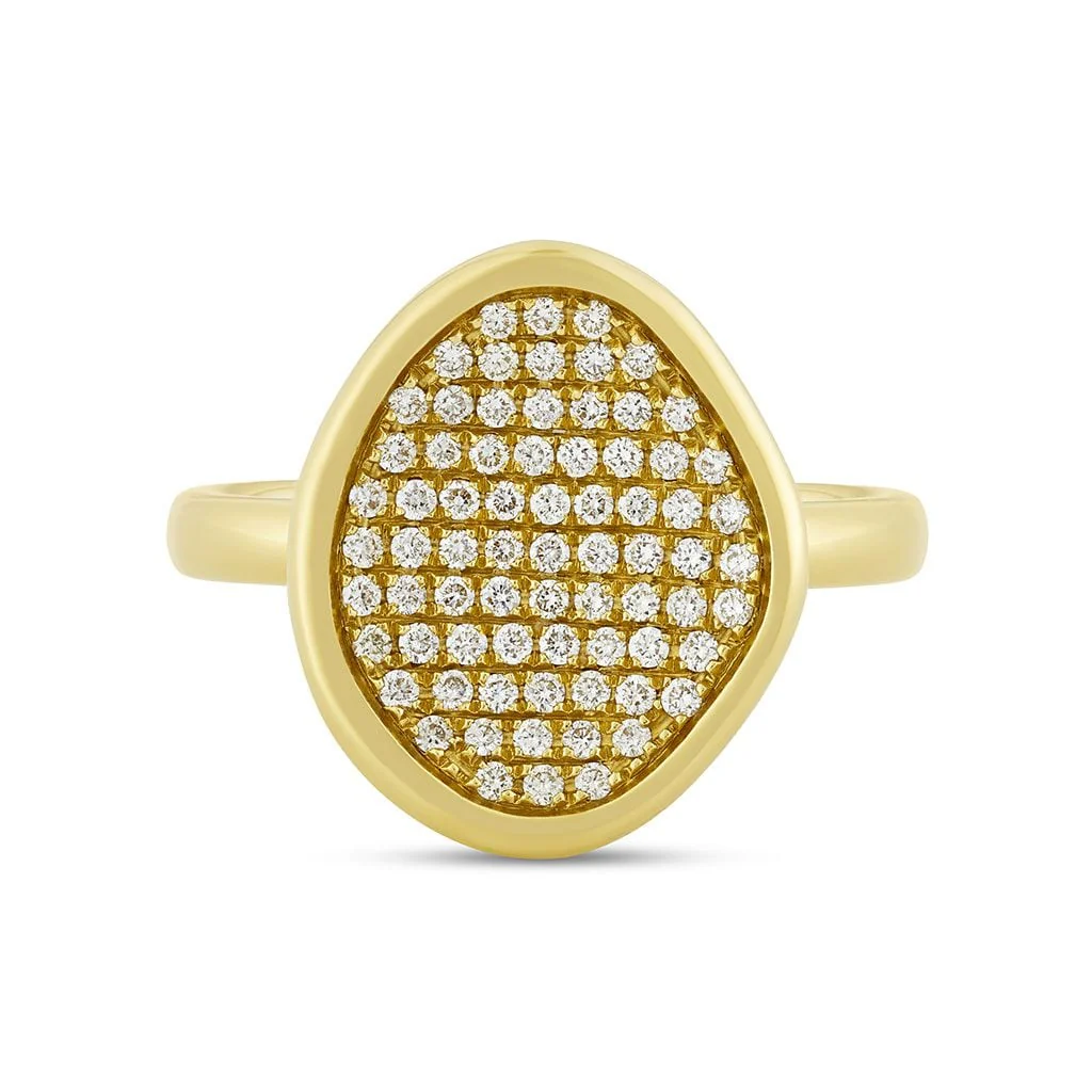 Amalfi Yellow Gold Pavé Diamond Ring