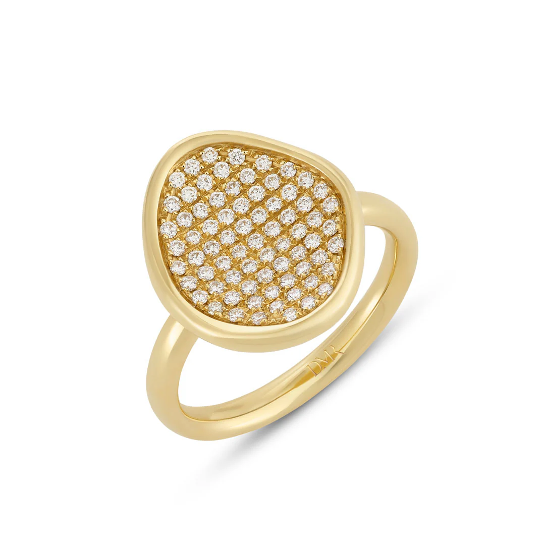 Amalfi Yellow Gold Pavé Diamond Ring - Image 3