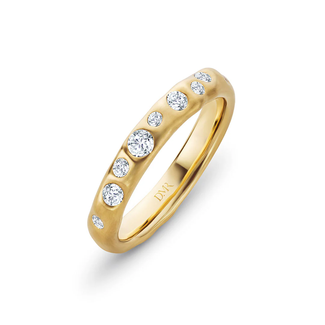 Cloud Nine 18ct Yellow Gold Slim Diamond Ring - Image 3