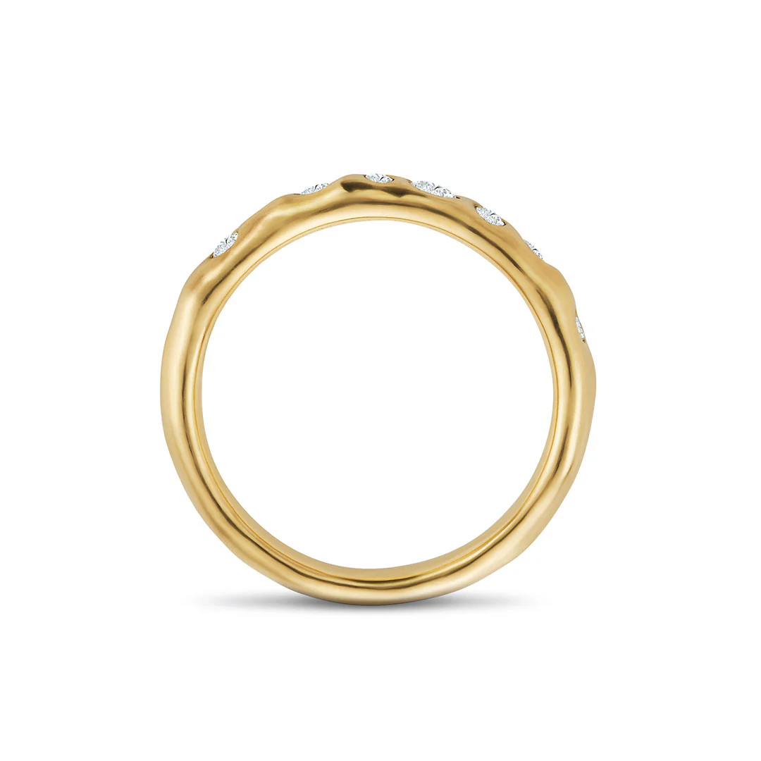 Cloud Nine 18ct Yellow Gold Slim Diamond Ring - Image 4