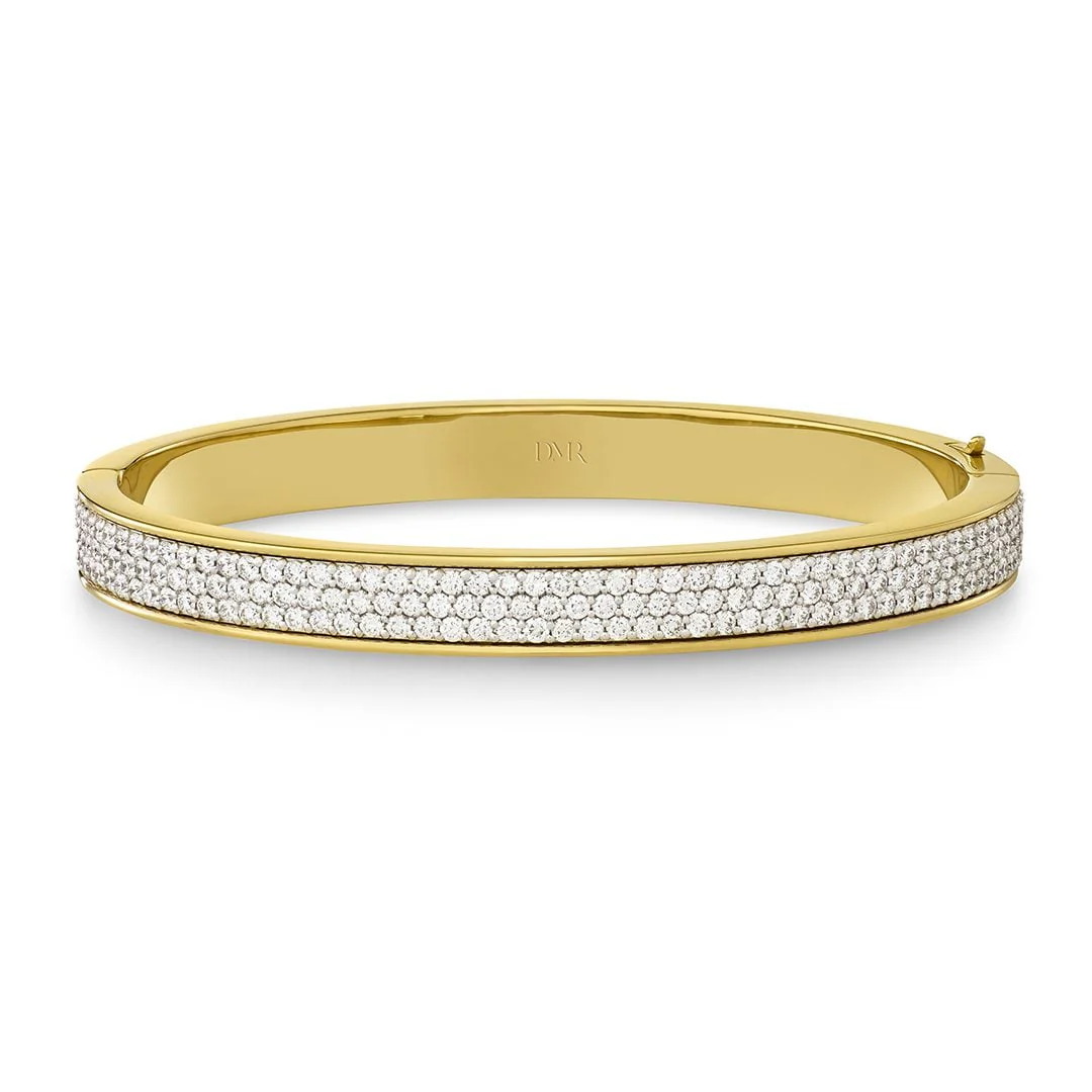 Day Diamonds Yellow & White Gold Pavé Diamond Bangle