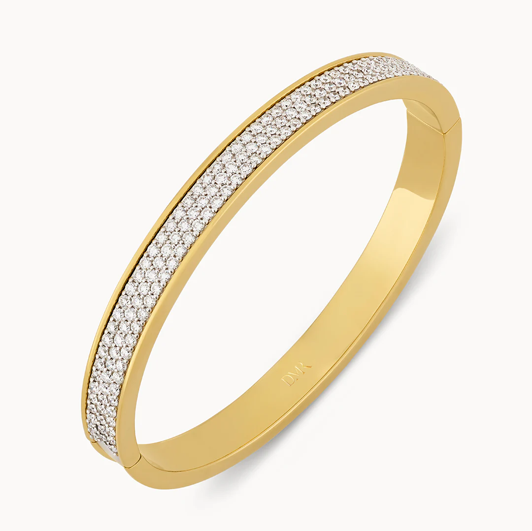 Day Diamonds Yellow & White Gold Pavé Diamond Bangle - Image 3