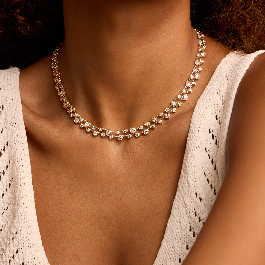 Day Diamonds Yellow Gold Round Brilliant Cut Diamond Necklace - Image 2
