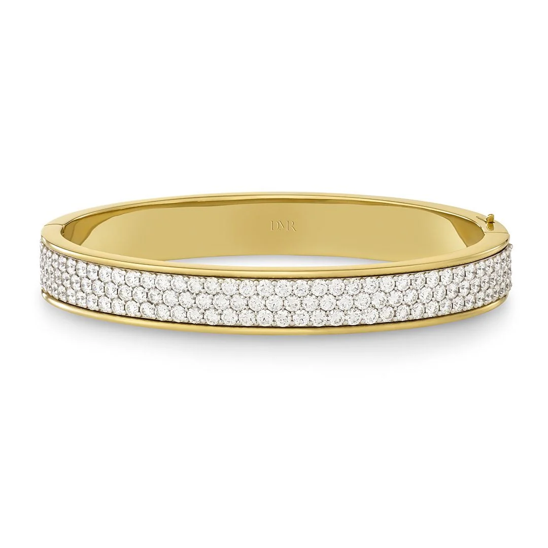 Day Diamonds Yellow & White Gold Pavé Diamond Bangle