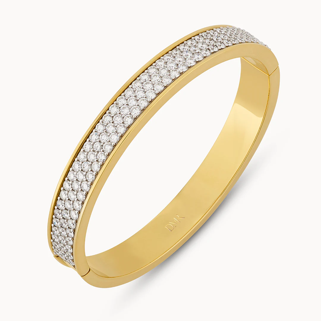 Day Diamonds Yellow & White Gold Pavé Diamond Bangle - Image 3