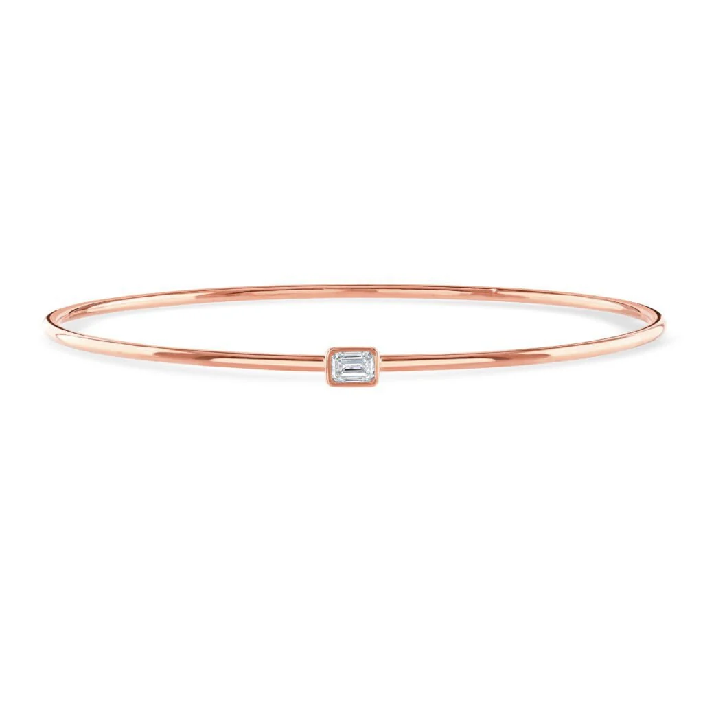 Diamond Classics Rose Gold Emerald Cut Diamond Bangle
