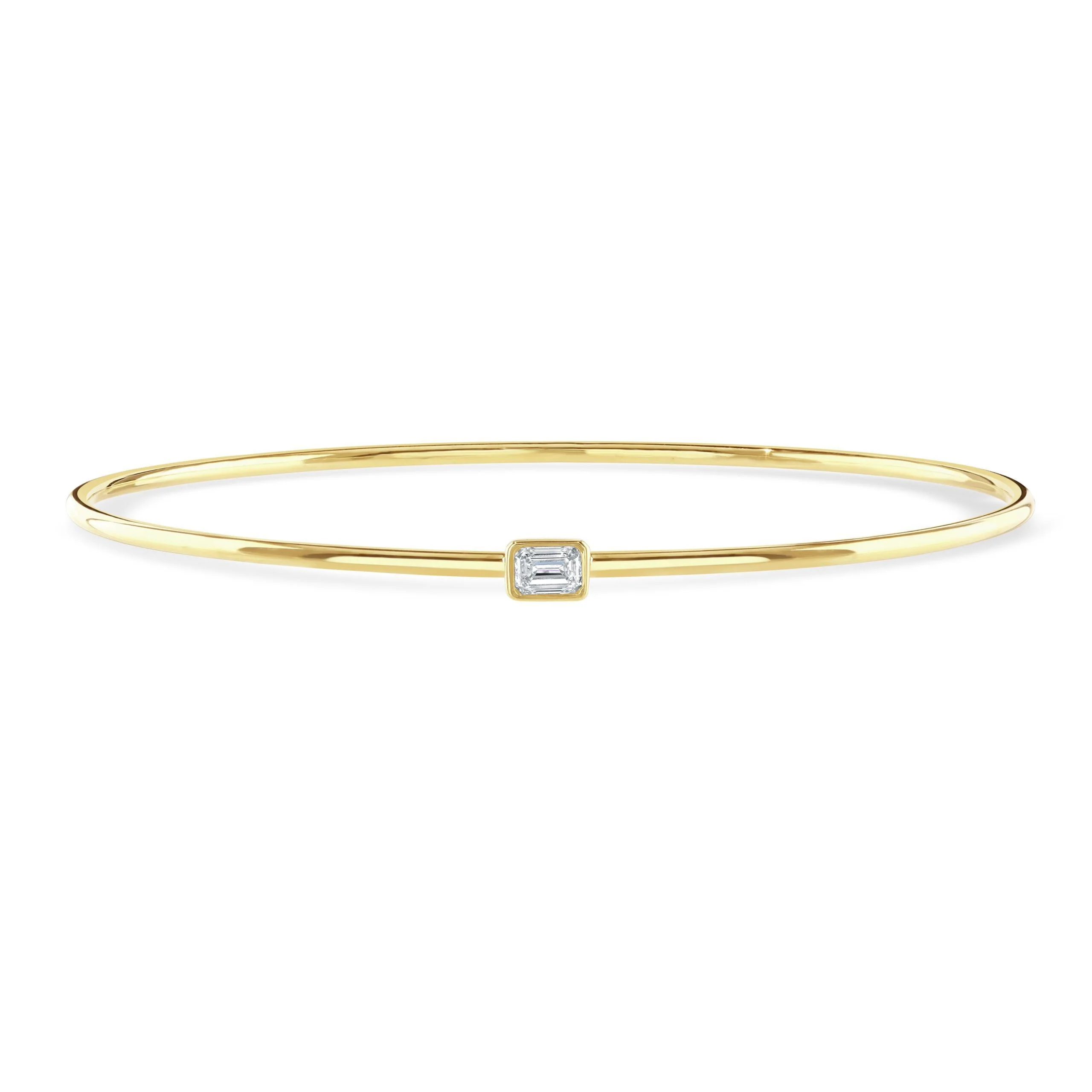Diamond Classics Rose Gold Emerald Cut Diamond Bangle - Image 2