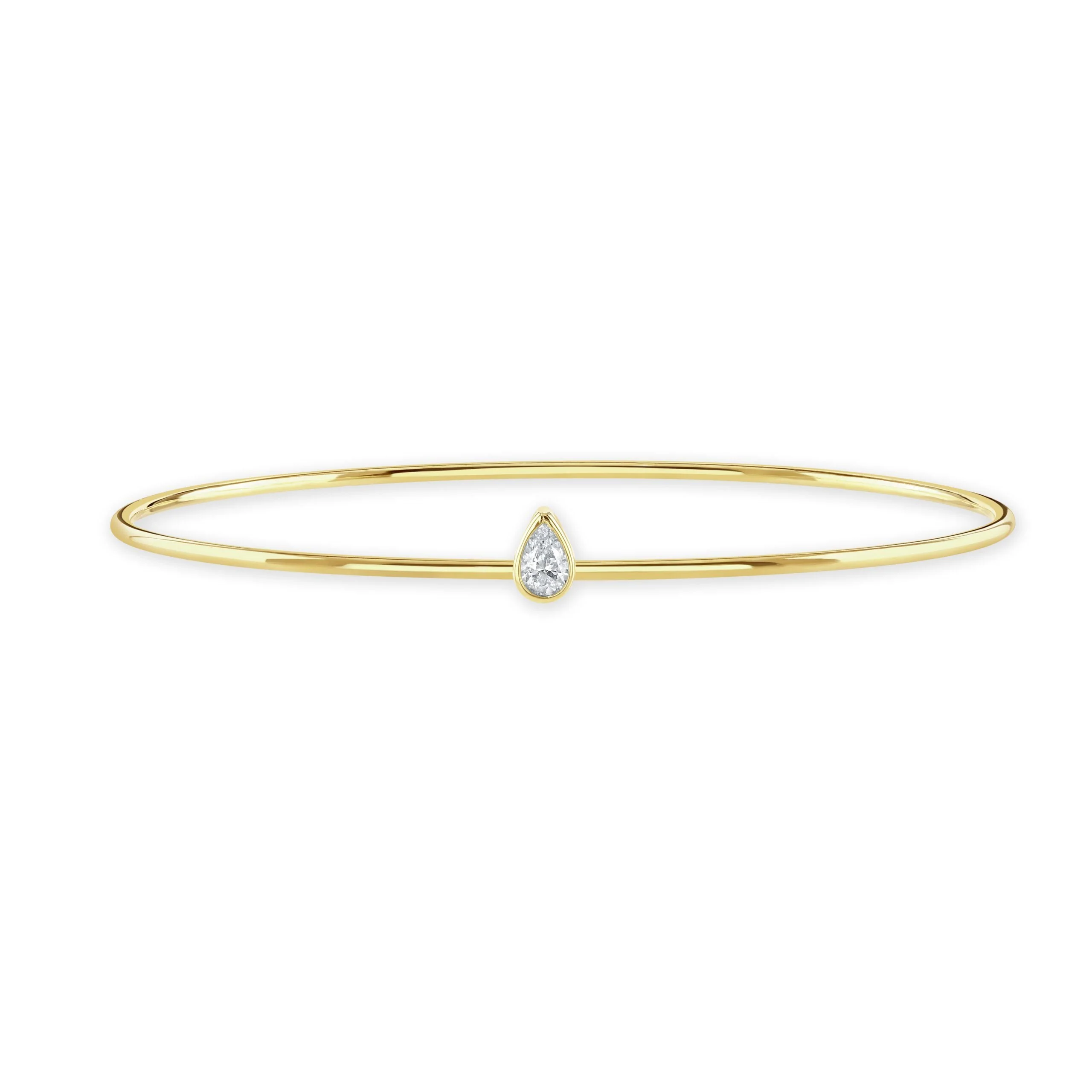 Diamond Classics Rose Gold Pear Cut Diamond Bangle - Image 2