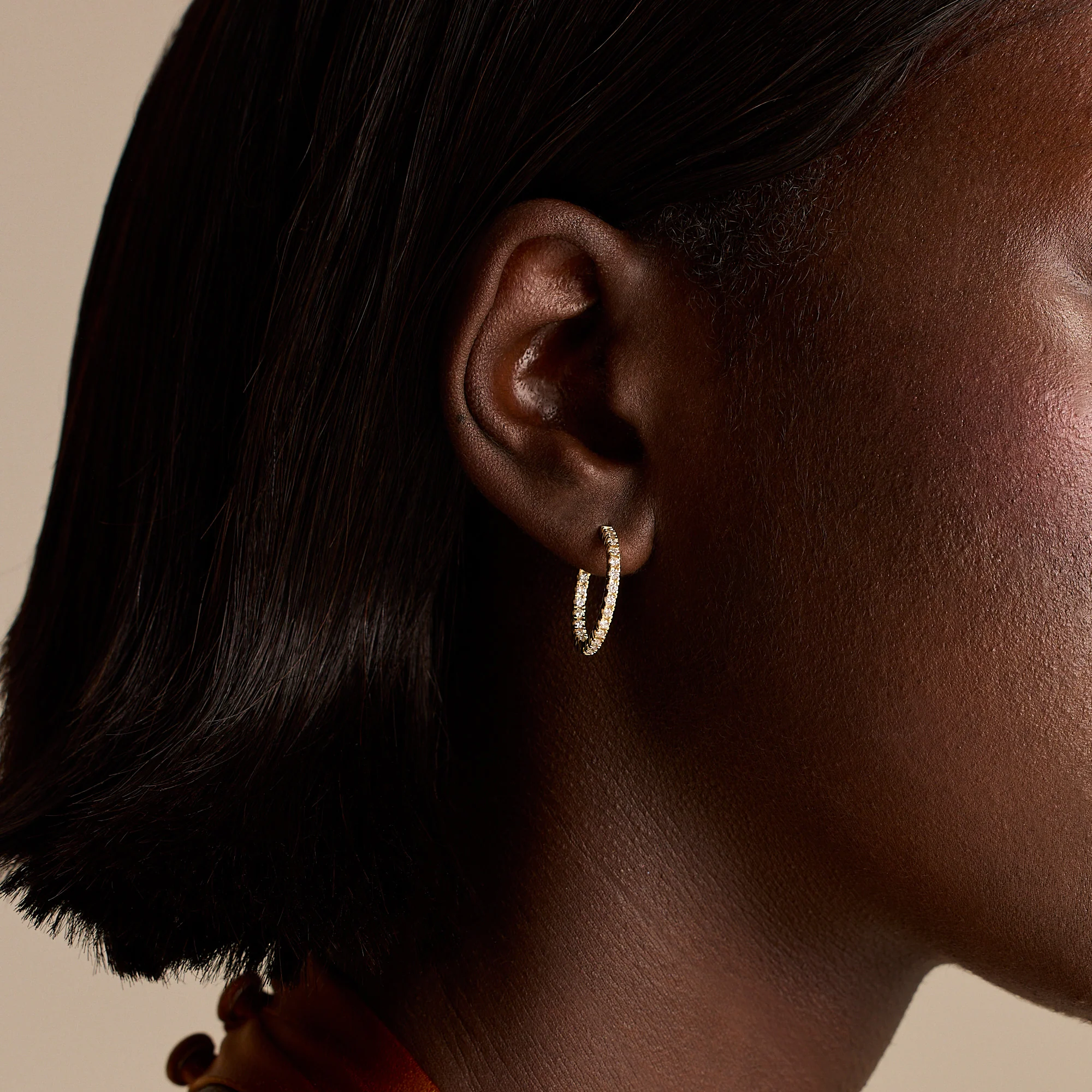 Diamond Classics Yellow Gold Diamond Hoop Earrings - Image 2