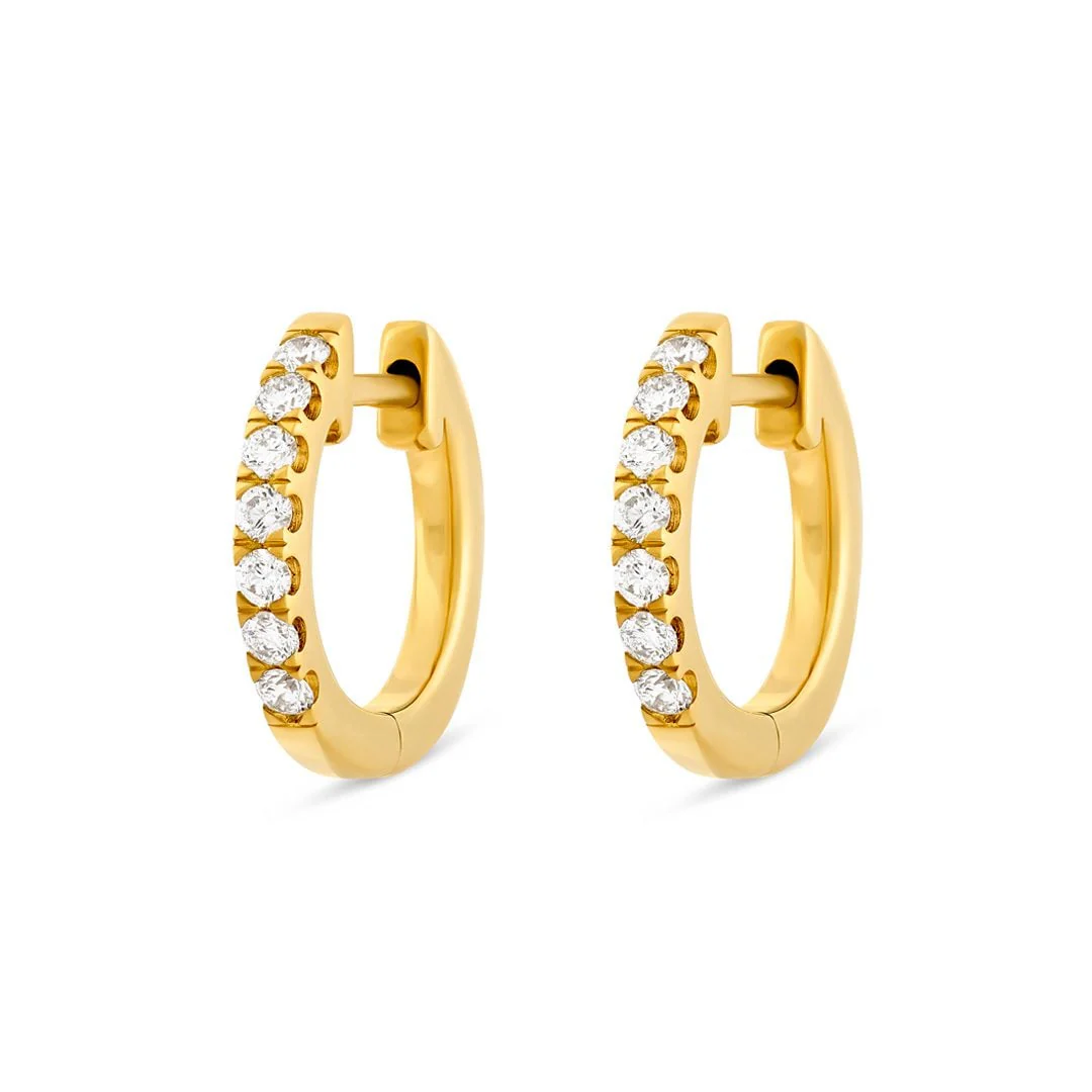 Diamond Classics Yellow Gold Diamond Hoop Earrings