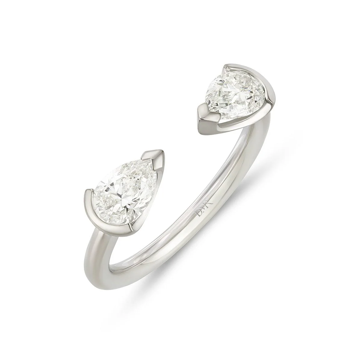 Ditto White Gold Pear Shape Diamond Ring - Image 3