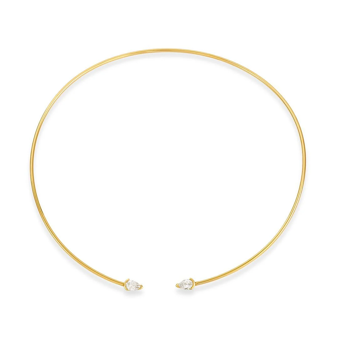 Ditto Yellow Gold Pear Shape Diamond Collar