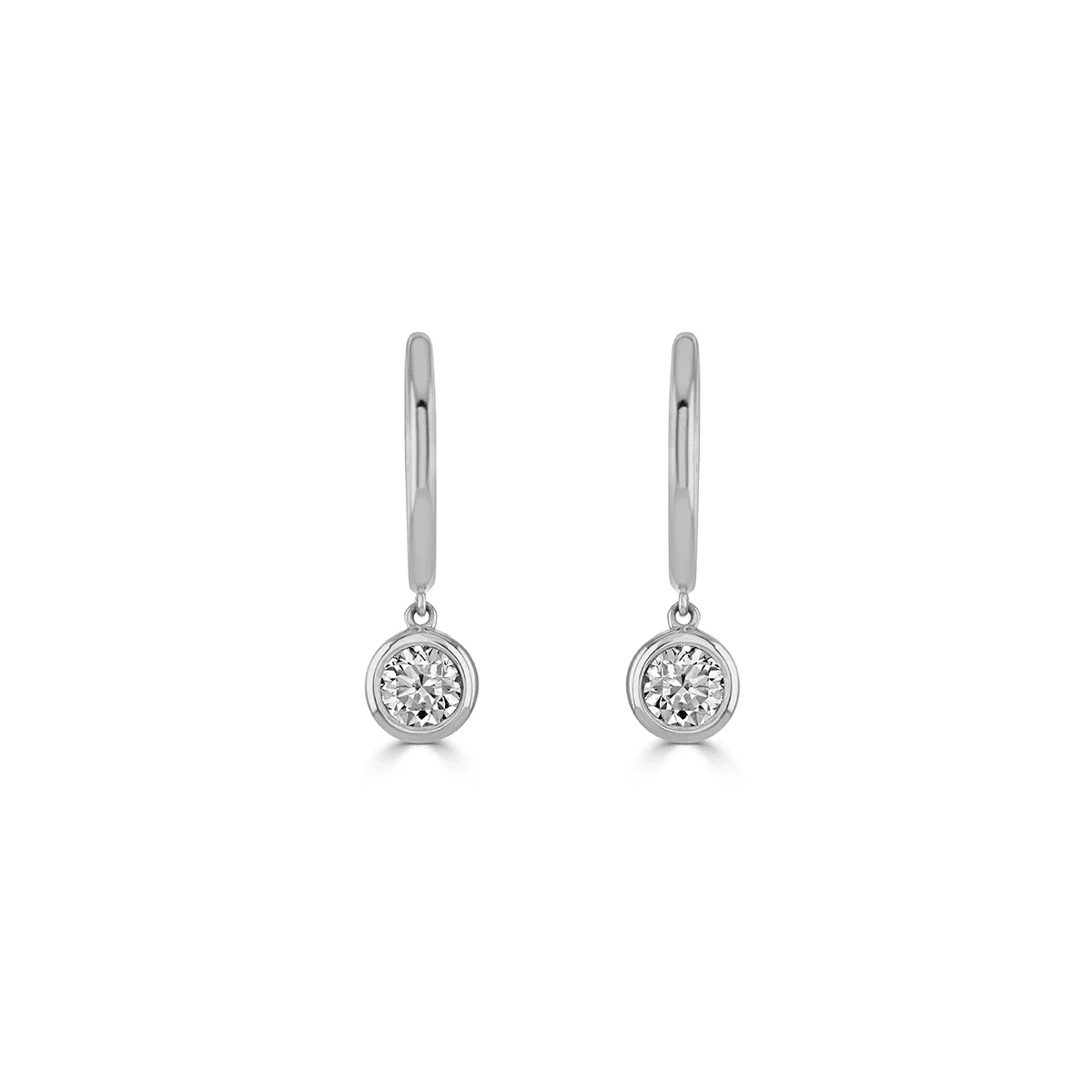 Elodie White Gold Diamond Hoop Earrings
