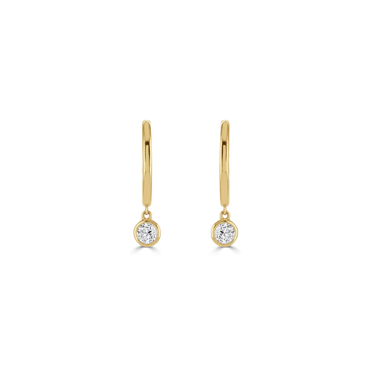 Elodie Yellow Gold Diamond Hoop Earrings