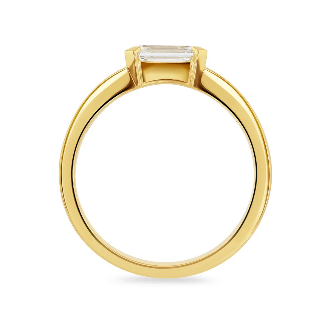 Signature Yellow Gold Emerald Cut Diamond Ring - Image 4