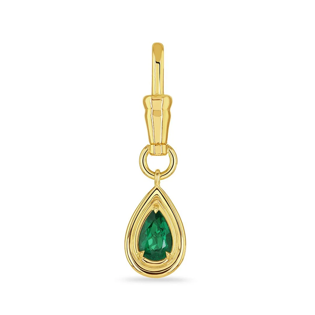 Emerald & Diamond Reversible Pendant Charm