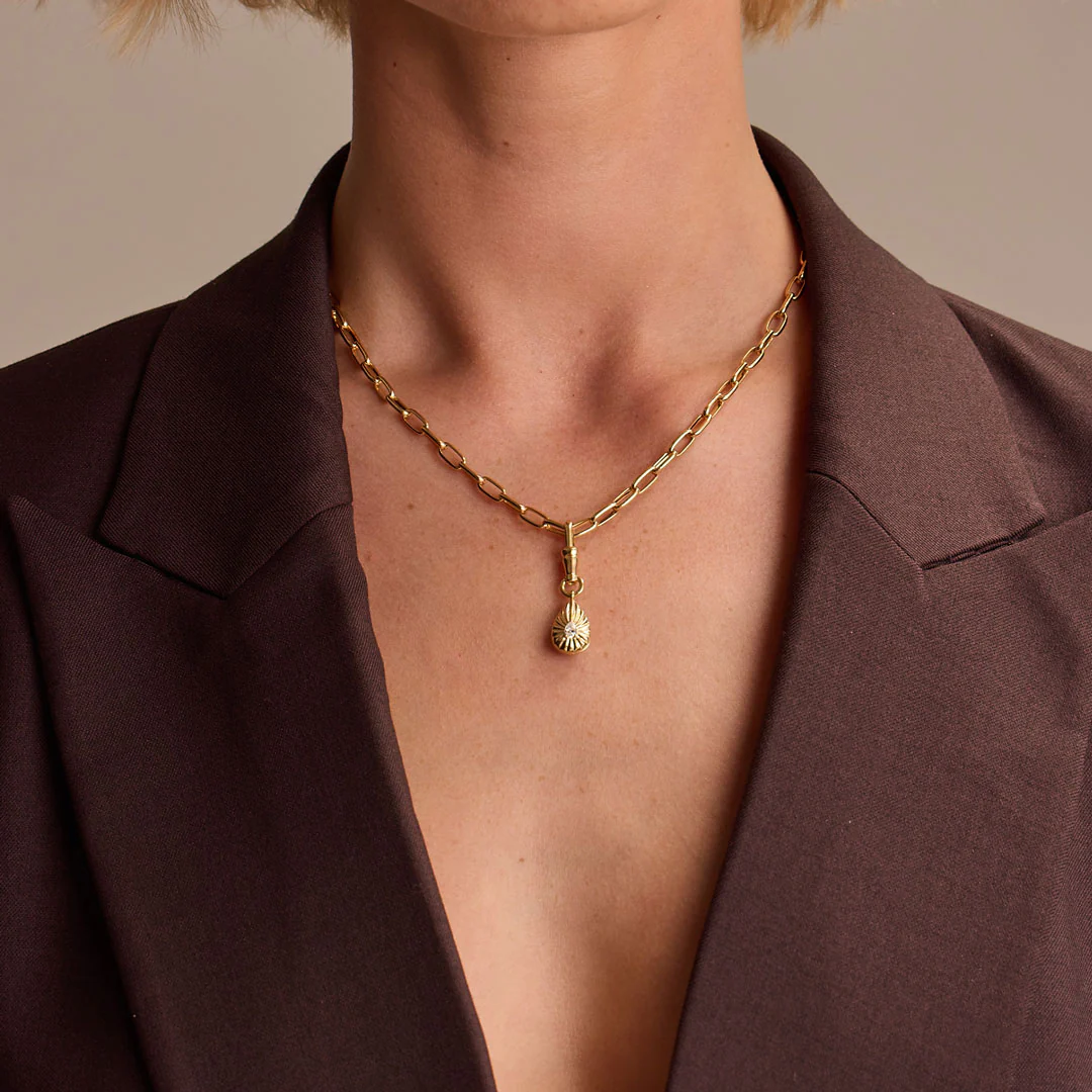 Emerald & Diamond Reversible Pendant Charm - Image 3