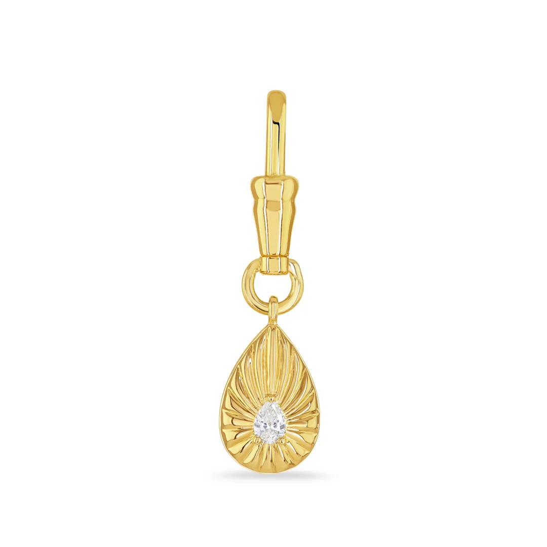 Emerald & Diamond Reversible Pendant Charm - Image 4