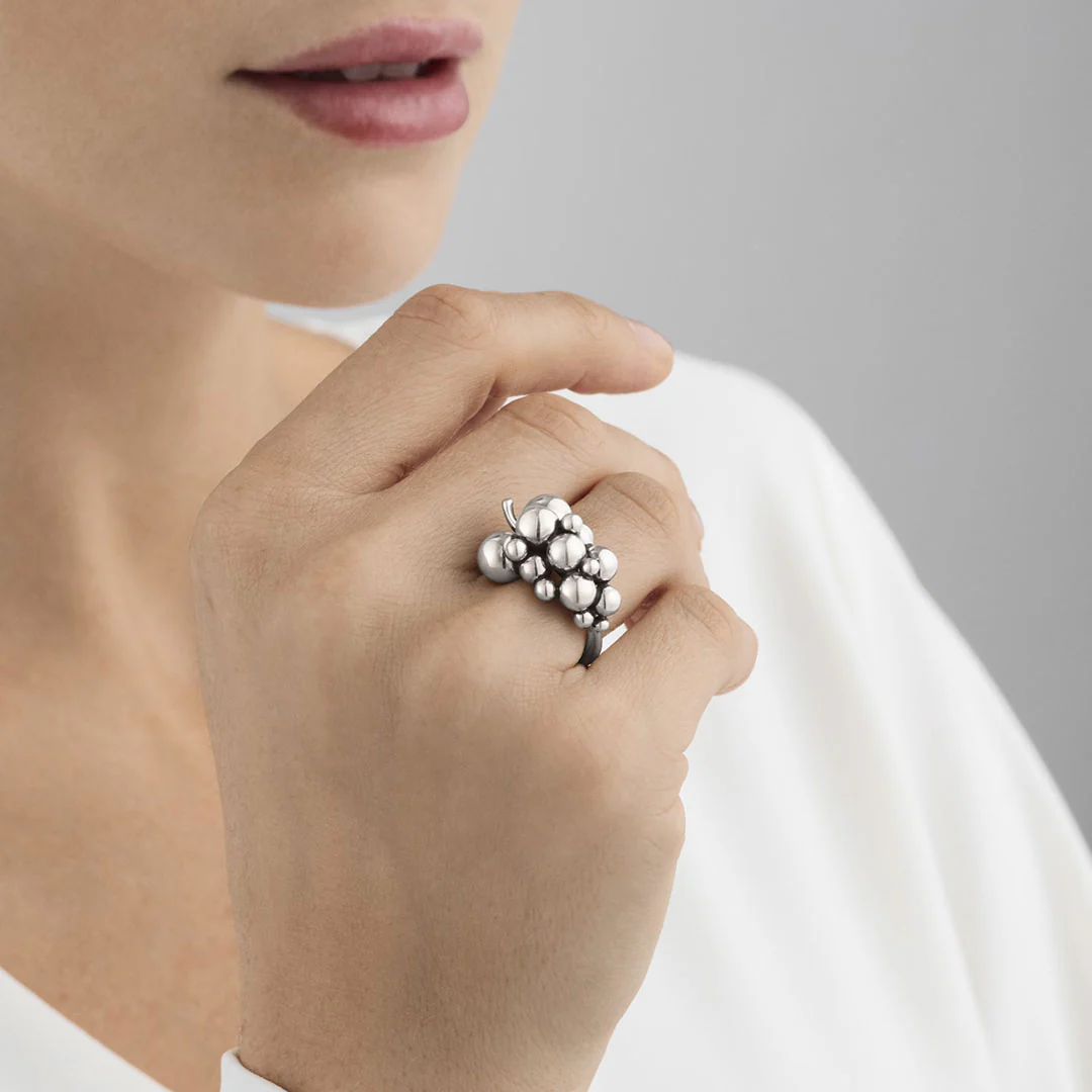 Moonlight Grapes Small Sterling Silver Ring - Image 2
