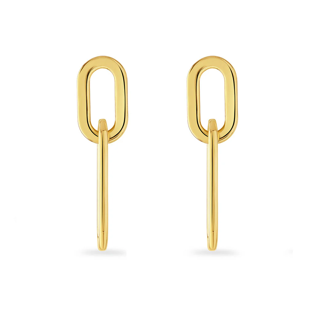 Giallo Yellow Gold Link Drop Earrings - Image 3