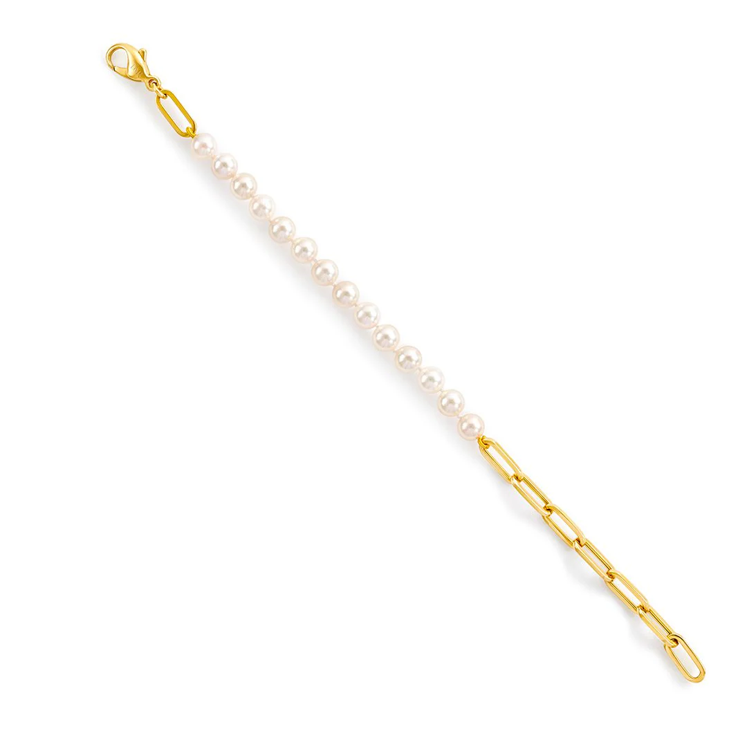 Giallo Yellow Gold Cultured Pearl Bracelet - Image 4
