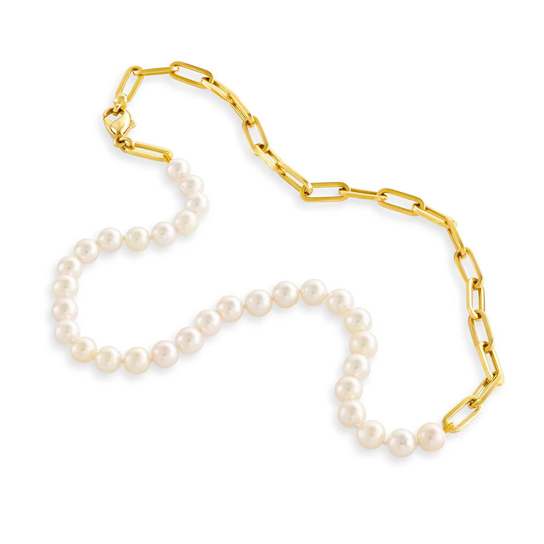 Giallo Yellow Gold Cultured Pearl Necklace - Image 3