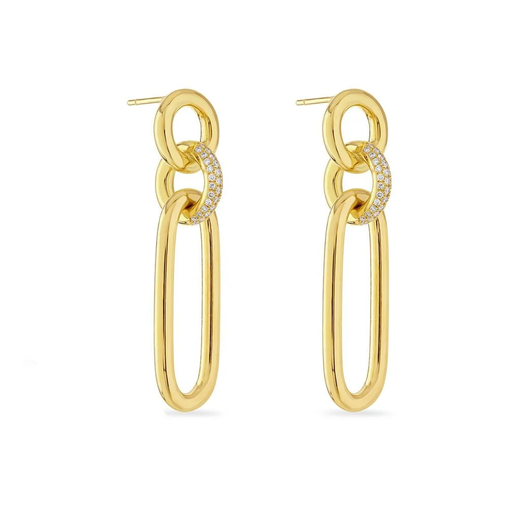 Giallo Pavé Yellow Gold Diamond Drop Earrings