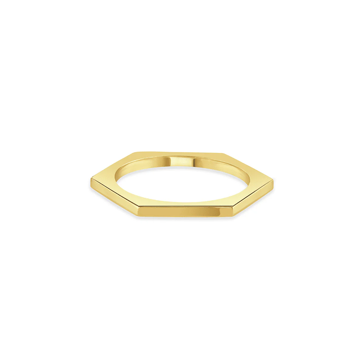 Honeycomb Yellow Gold Stacking Ring