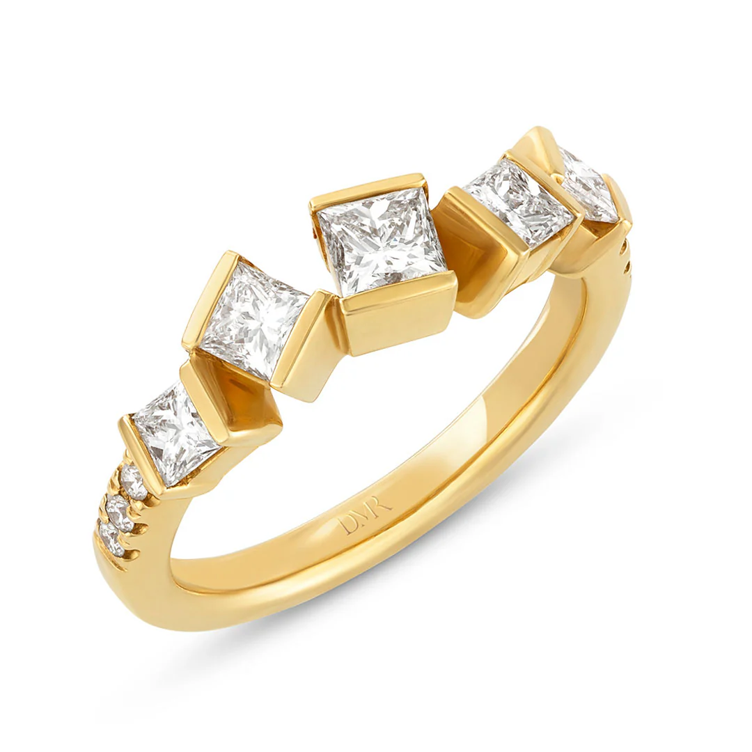 Hopscotch Yellow Gold Diamond Ring - Image 3