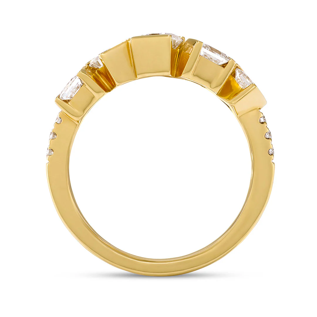 Hopscotch Yellow Gold Diamond Ring - Image 4