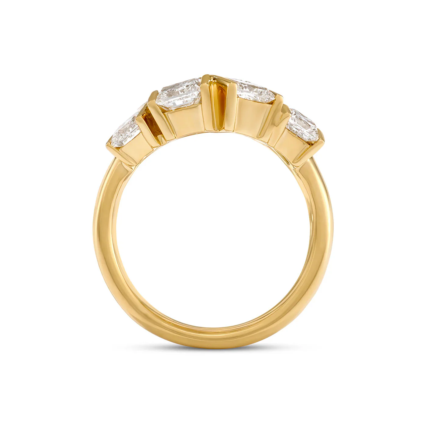 Hopscotch Yellow Gold Princess Cut Diamond Ring - Image 4