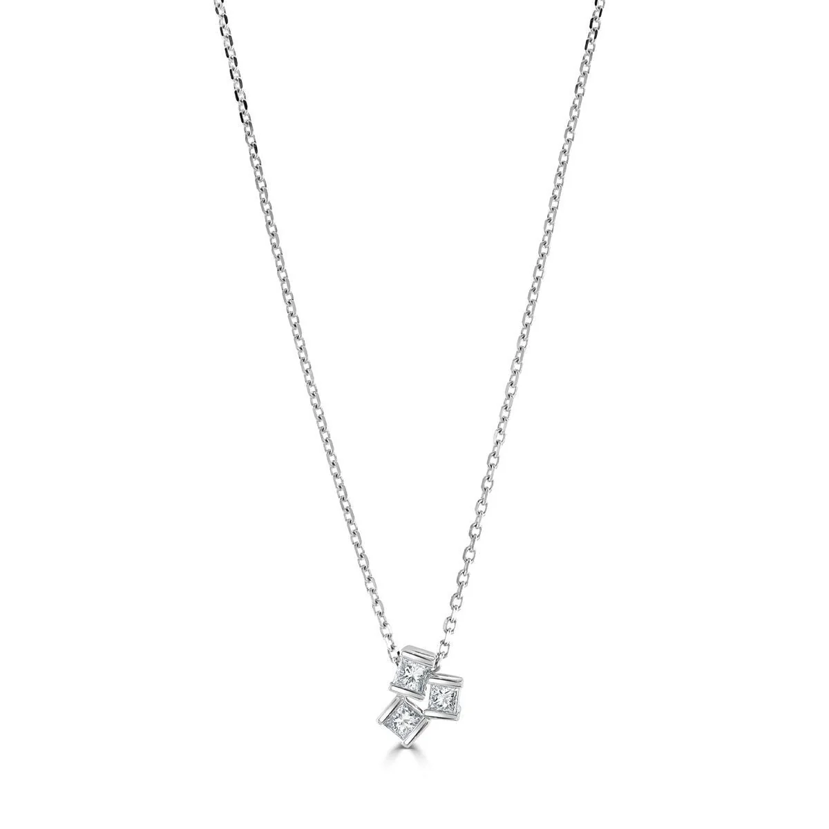 Hopscotch White Gold Small Diamond Pendant