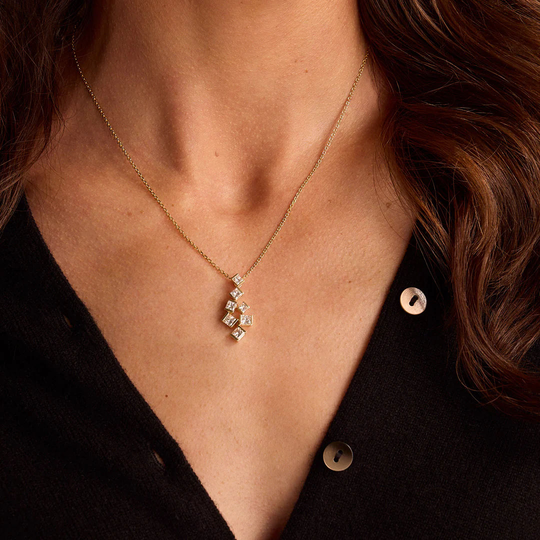 Hopscotch Yellow Gold Diamond Necklace - Image 2