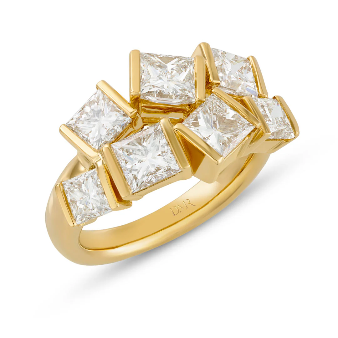 Hopscotch Yellow Gold Diamond Ring - Image 4