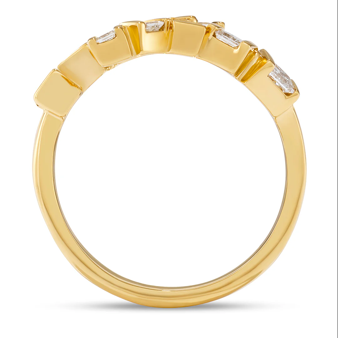 Hopscotch Yellow Gold Wraparound Diamond Ring - Image 4