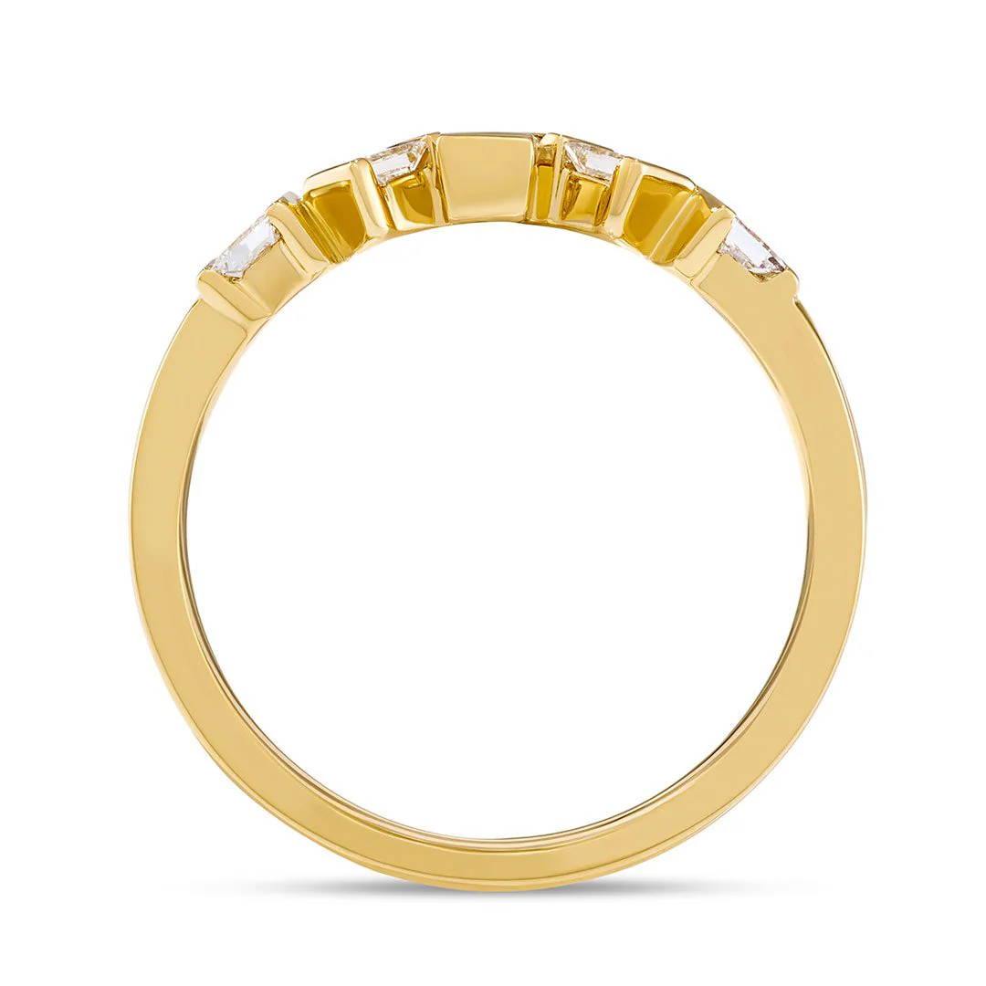 Hopscotch Yellow Gold Diamond Stacking Ring - Image 3