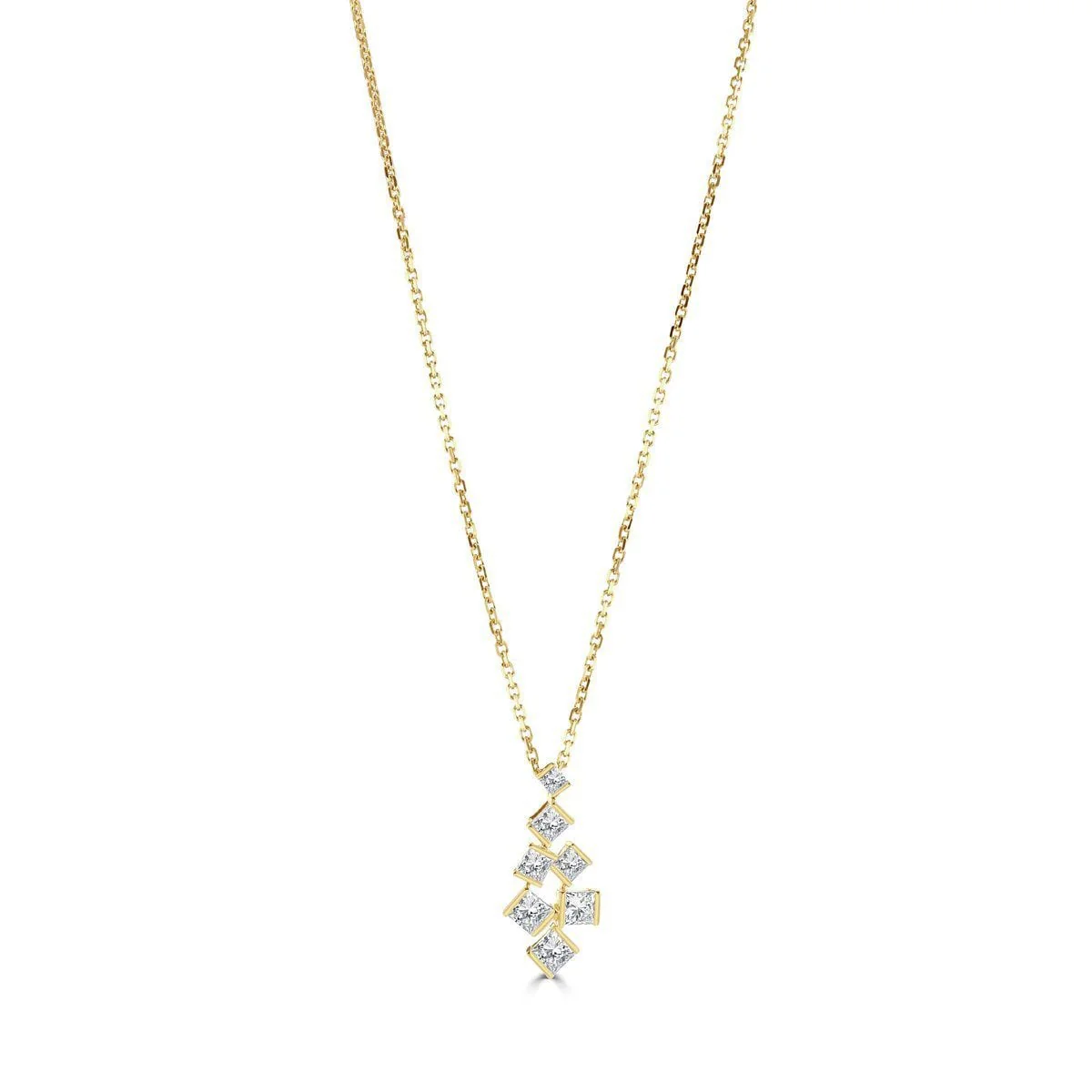 Hopscotch Yellow Gold Small Diamond Pendant