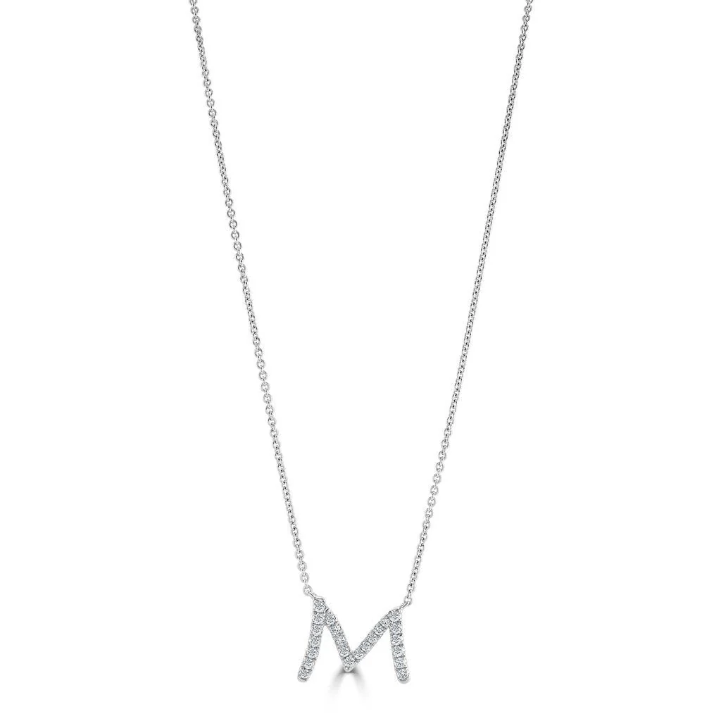 Initial White Gold Diamond Necklace