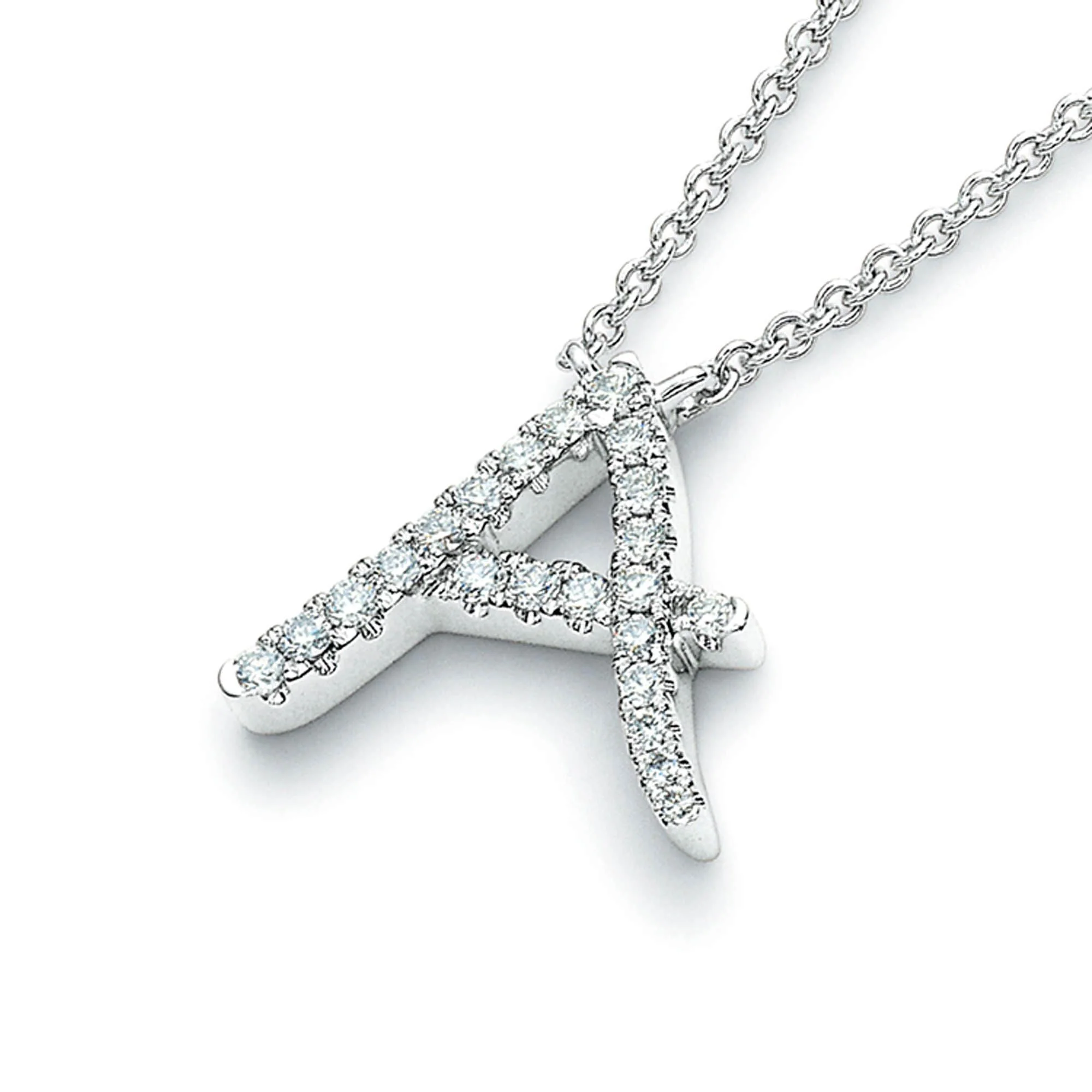 Initial White Gold Diamond Necklace - Image 2