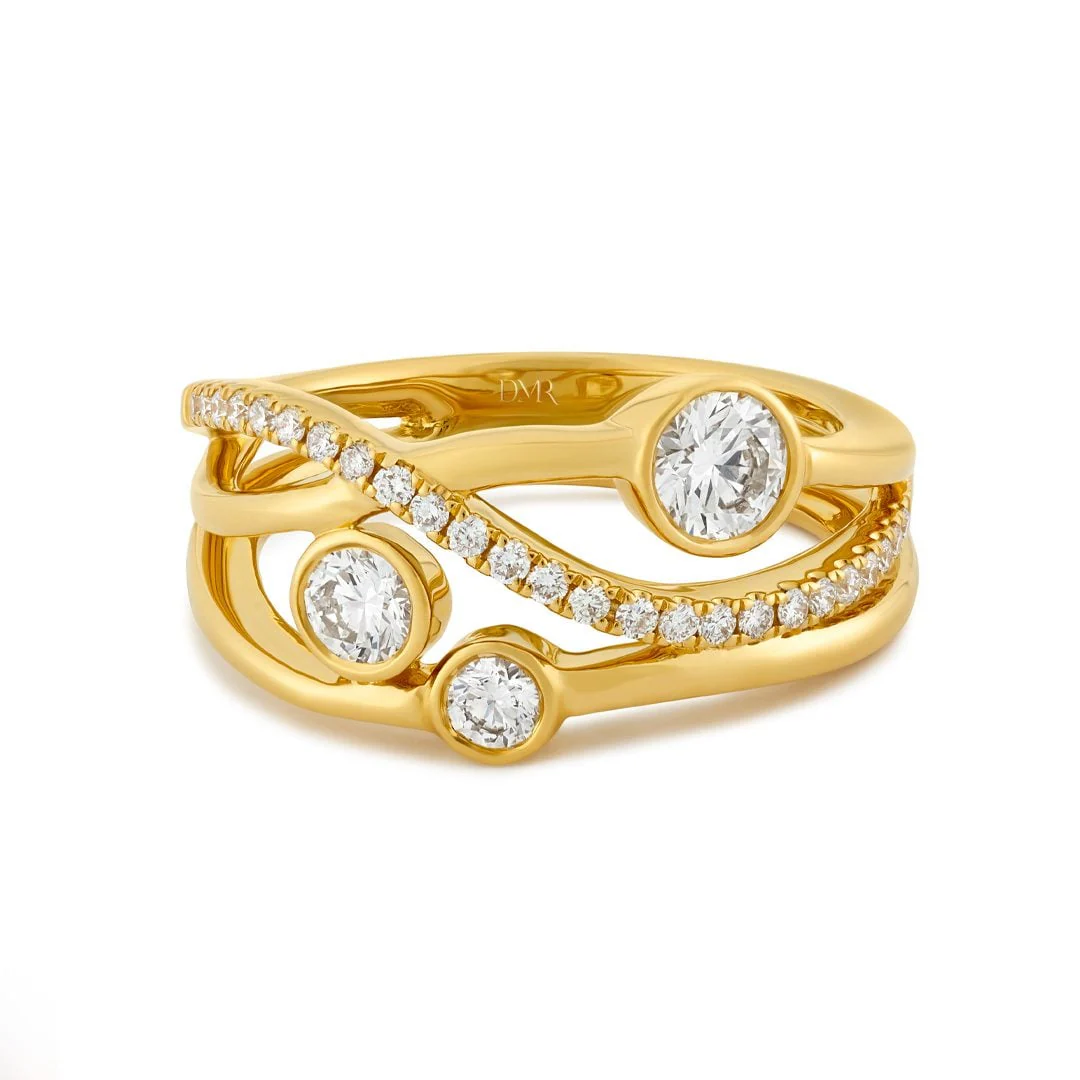 Lunar Yellow Gold Diamond Ring