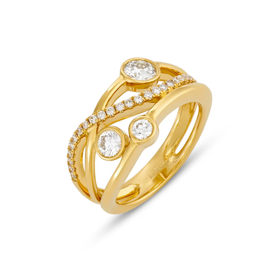 Lunar Yellow Gold Diamond Ring - Image 3