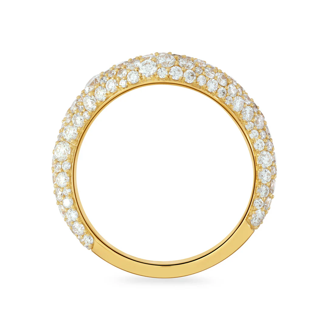 Making Waves Yellow Gold Round Brilliant Cut Diamond Ring - Image 3