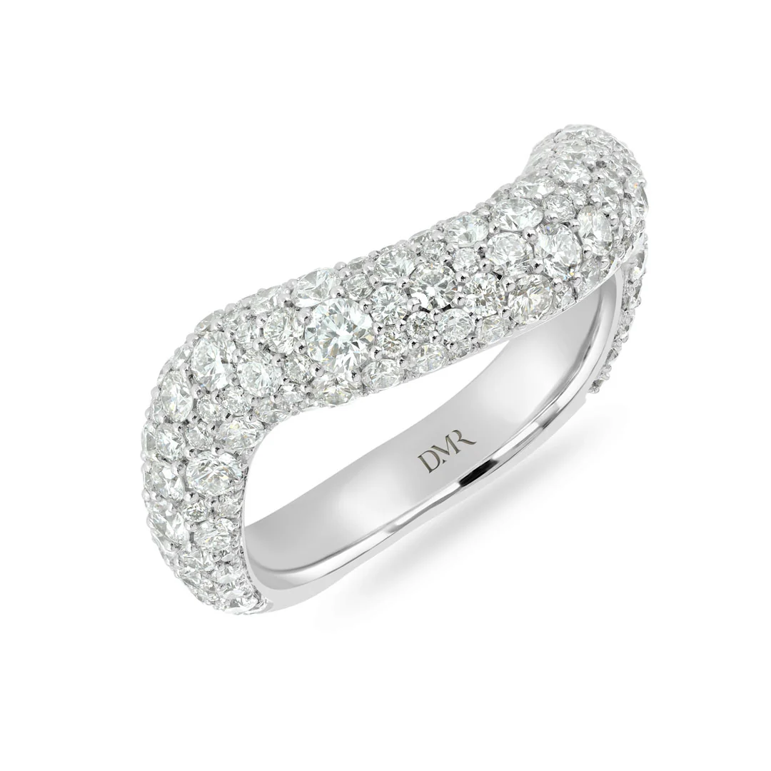Making Waves Platinum Round Brilliant Cut Diamond Ring - Image 2