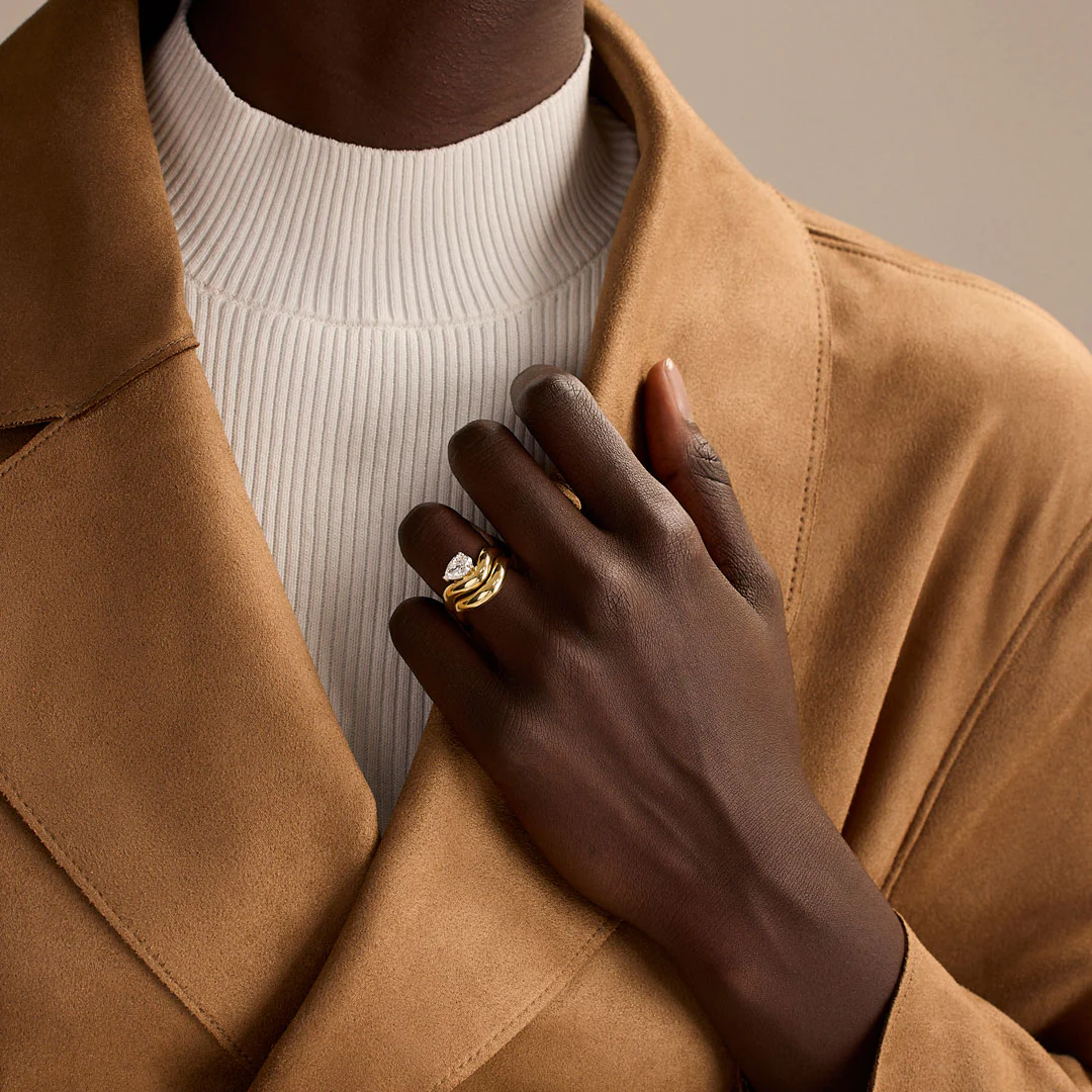 Making Waves Yellow Gold Stacking Ring - Image 5