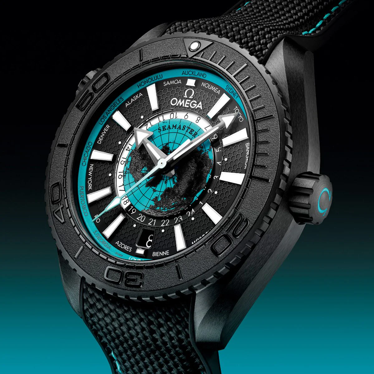 OMEGA Seamaster Planet Ocean Worldtimer 45.5mm Watch - Image 5