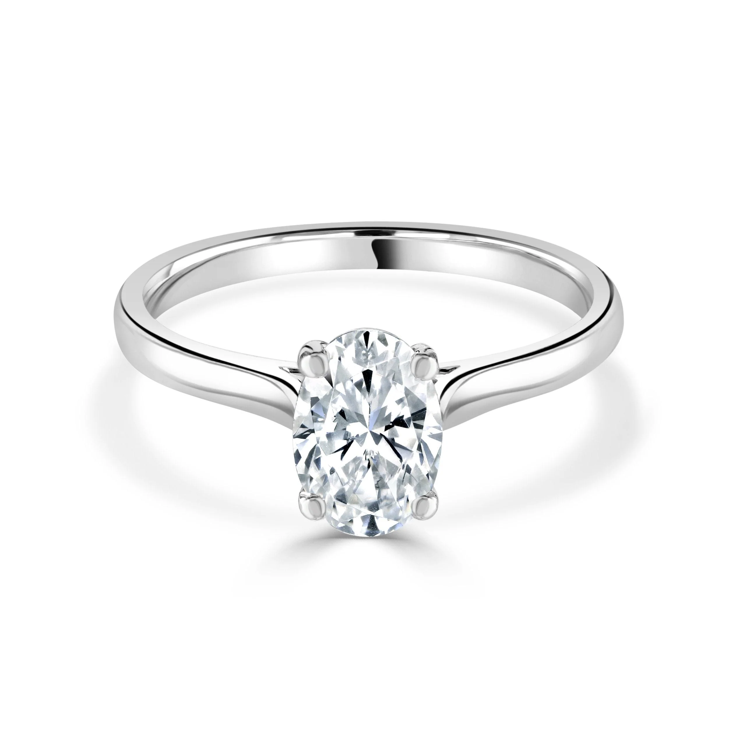 Oval Cut Diamond Platinum Ring