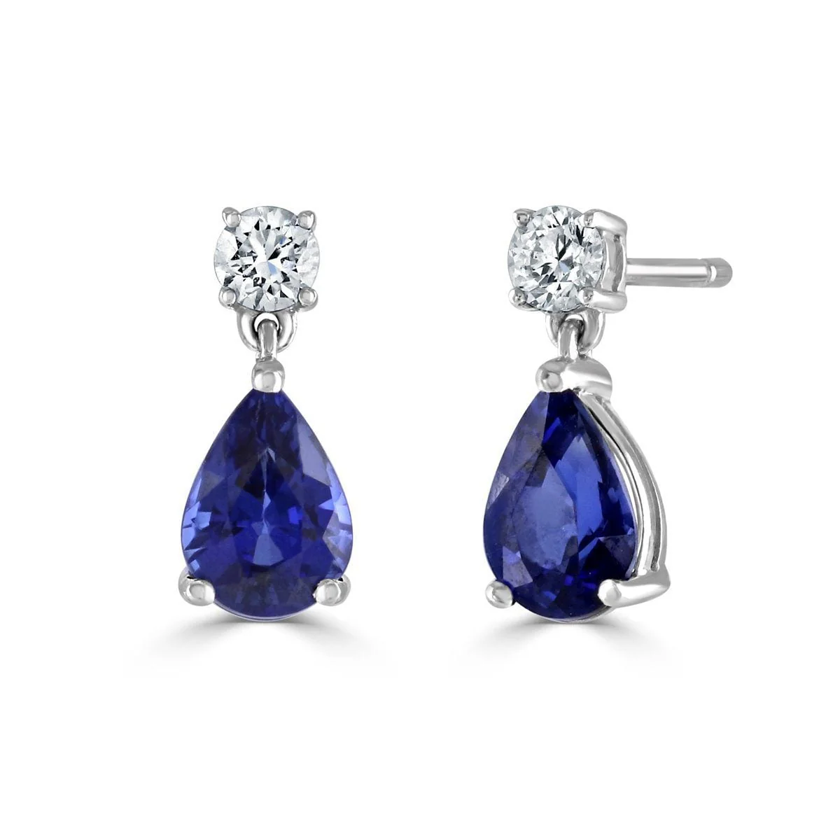 Pear Shape Sapphire &amp; Diamond Earrings